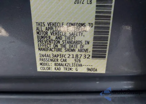 2015 Nissan Altima 2.5 Sv из США, поврежденный, VIN 1N4AL3AP3FC218732